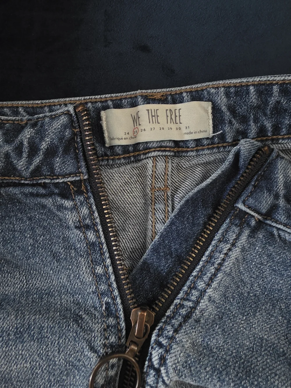 We The Free Light Blue Denim Zip-Front Mini Skirt Size 25 - Picture 4 of 6